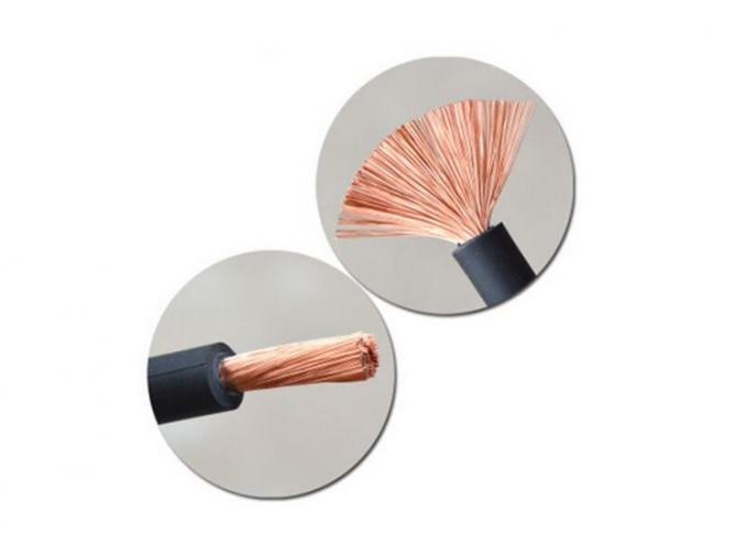 cable de soldadura de goma flexible de la batería del Cu rojo y negro del cable